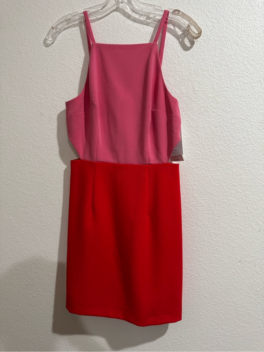 French Connection Pink & Red Two-Tone Mini Dress